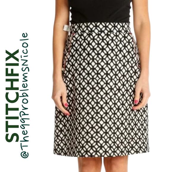Stitchfix Black and White Skirt with Zippers - Picture 1 of 10